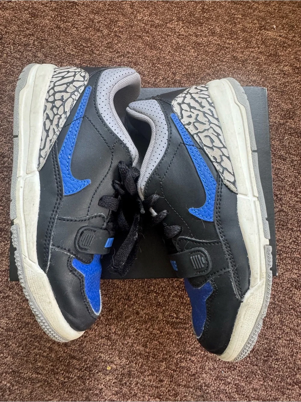 Kids Nike Jordan Legacy 312 Low Blue and Black Sneakers - 12C